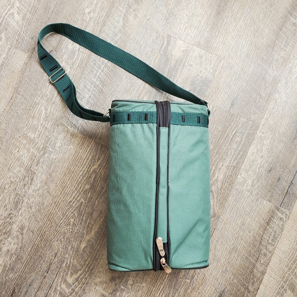 Wine bottle tote with accessories Picnic for two Adjustable shoulder strap